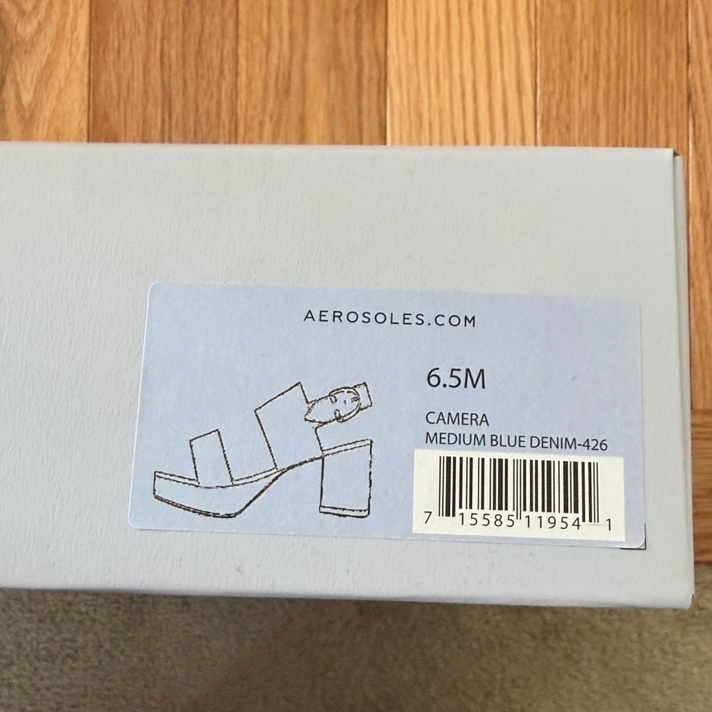 AEROSOLES Medium Blue Denim Mules - Picture 5 of 5